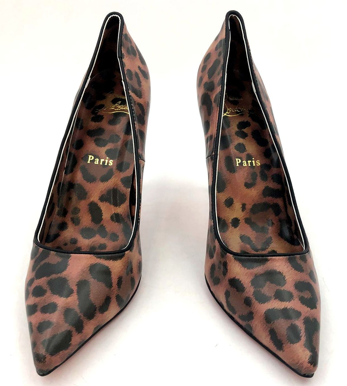 Christian Louboutin Inspired Women's Tan/Brown Cheetah Print Pump Heels - Sz 42