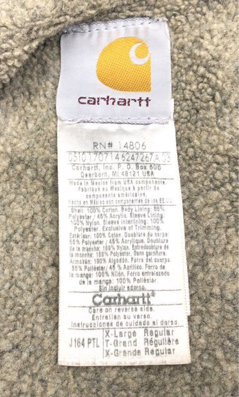 Carhartt Men's J164 PTL Arctic Sandstone Sherpa Lined Jacket Petrol Gray Sz XL