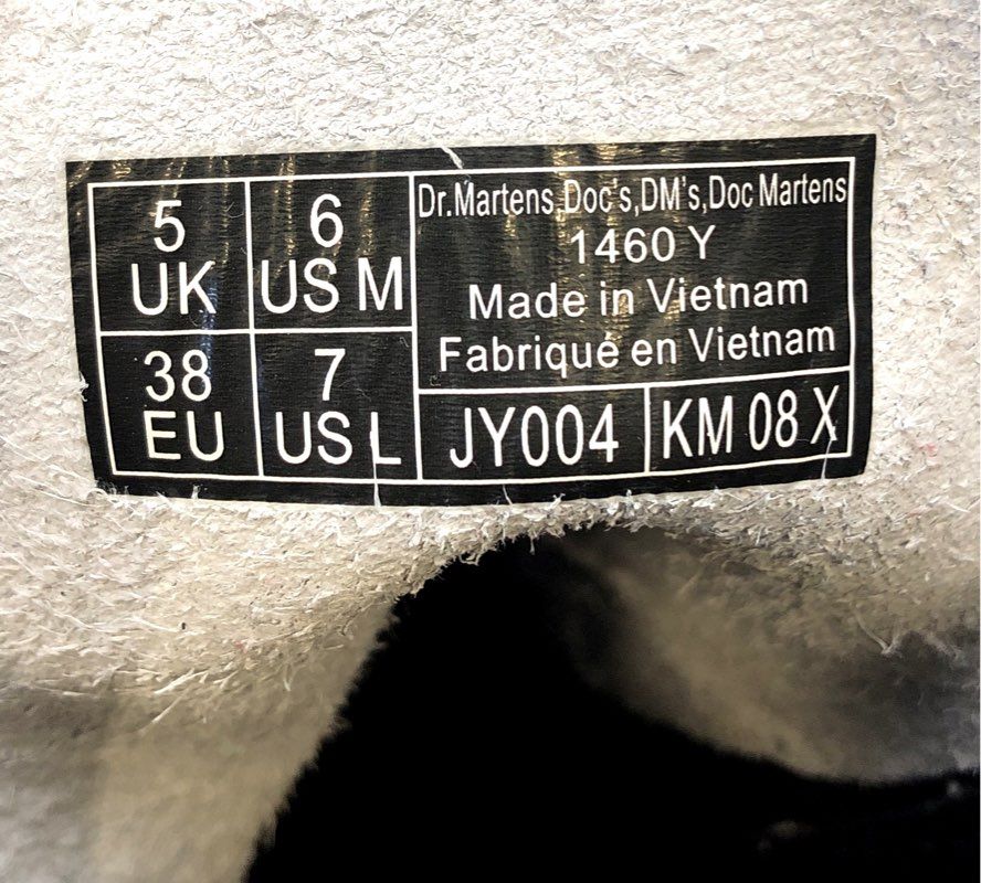 Dr. Martens 1460 Y White Leather 8-Eye Side Zip Ankle Boots Size US 7 / UK 5