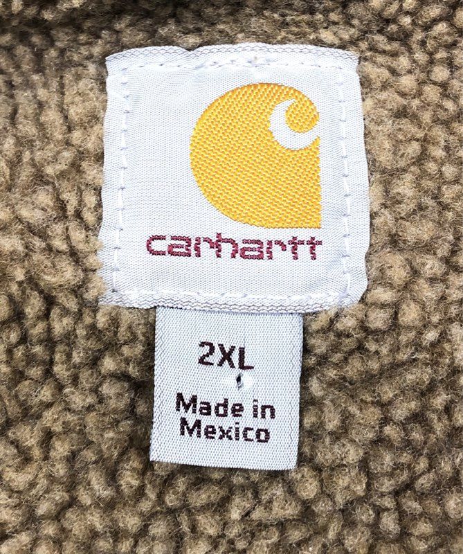 Carhartt V33 DKB Sandstone Duck Sherpa Lined Mock Neck Work Vest Brown Sz 2XL