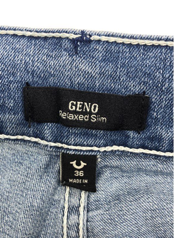 True Religion Men's Geno Relaxed Slim Jeans Medium Golden Wash NWT Sz 36