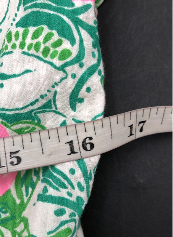 Lilly Pulitzer Kasida Ruffle Crop Top Pink Green One Shoulder NWT Women's 10
