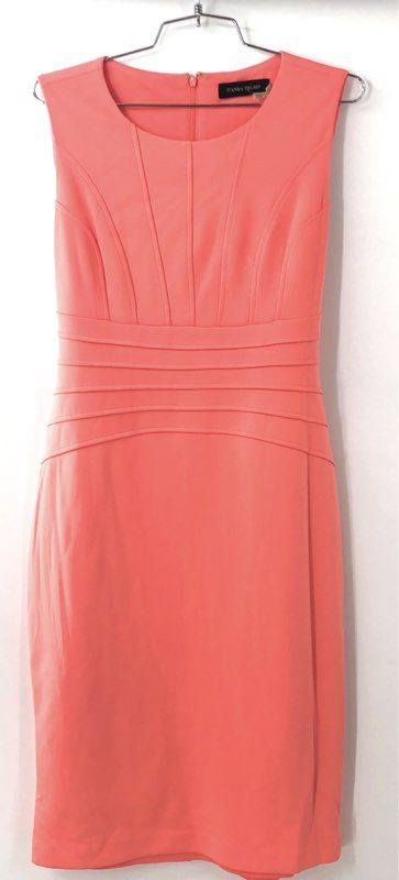 Ivanka Trump Women's Sheath Dress NWT Georgia Peach Pleated Career Size 12