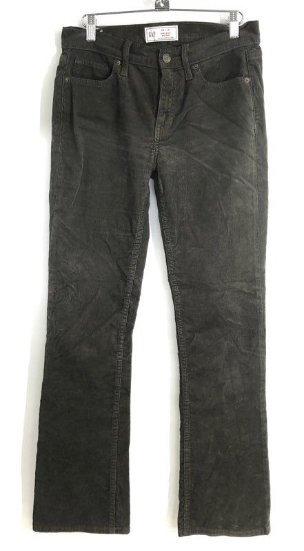 GAP Women's Olive Green Baby Boot Mid Rise Corduroy Pants Sz 26 2R