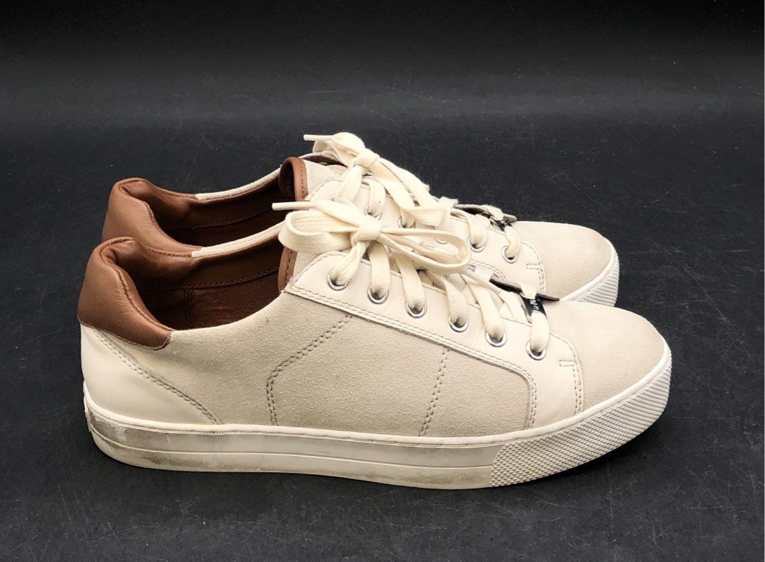 Coach Paddy A01987 Chalk Brown Suede Leather Low Top Sneakers Womens Size 10