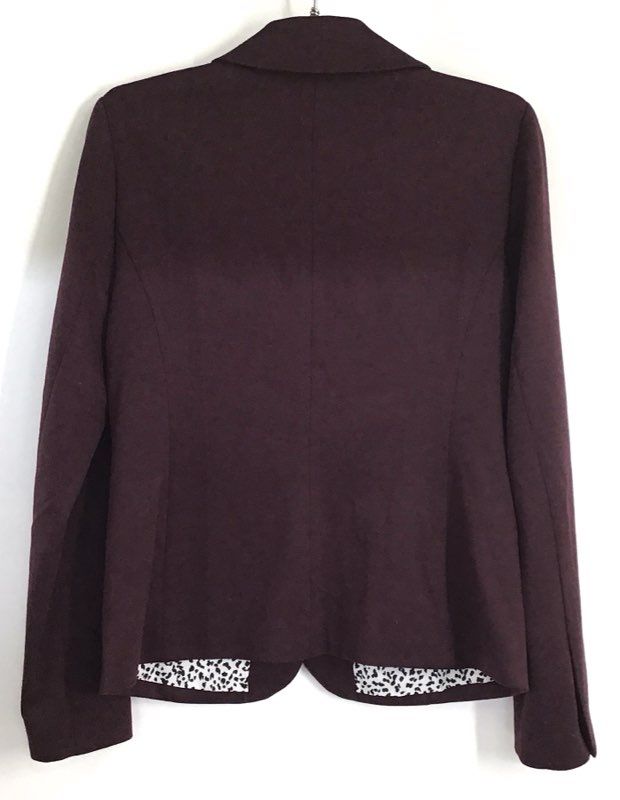 White House Black Market Women's Plum LS Stretch Everyday Knit Blazer Sz 8 NWT