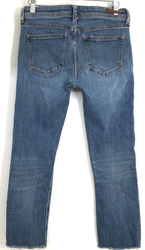 Pilcro and the Letterpress Women's Blue Slim Straight Frayed Hem Jeans Sz 25 P