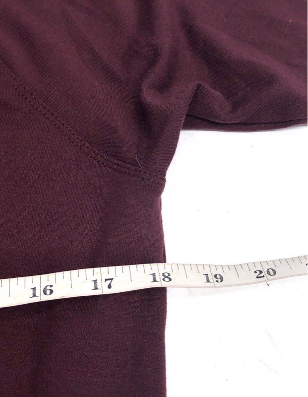 Peach Women's Sylvie Dress Wine Burgundy 3/4 Sleeve Tie Back Sz S NWT