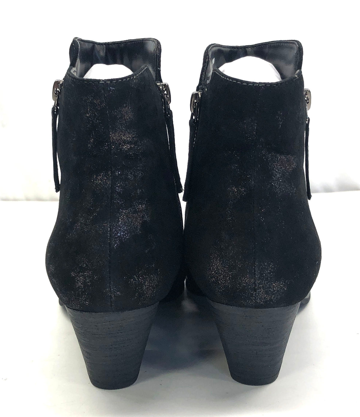 David Tate Bellview Black Antique Suede Ankle Boots Women's Size 11WW New