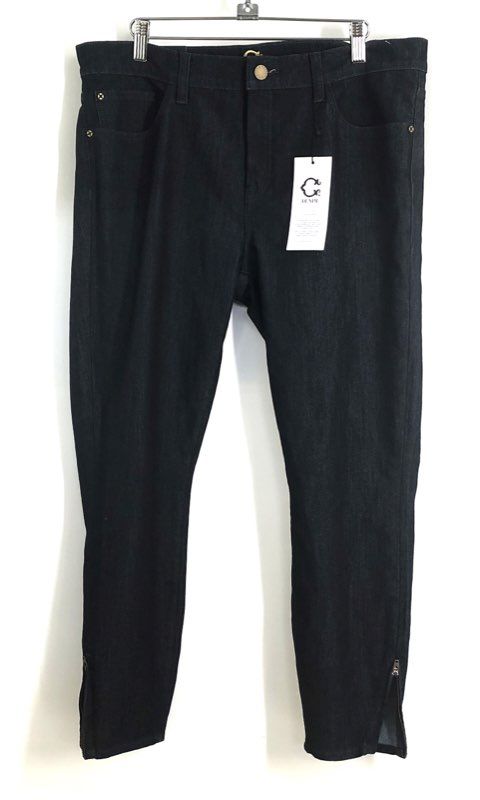 C. Wonder Women's Indigo Skinny Ankle Jeans Zip Hem Stretch NWT Sz 32