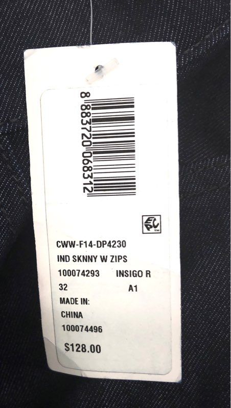 C. Wonder Women's Indigo Skinny Ankle Jeans Zip Hem Stretch NWT Sz 32