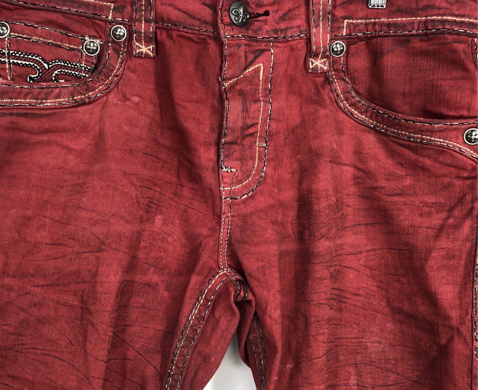 Rock Revival Men&#39;s Red Foust Bermuda Shorts - Size 36