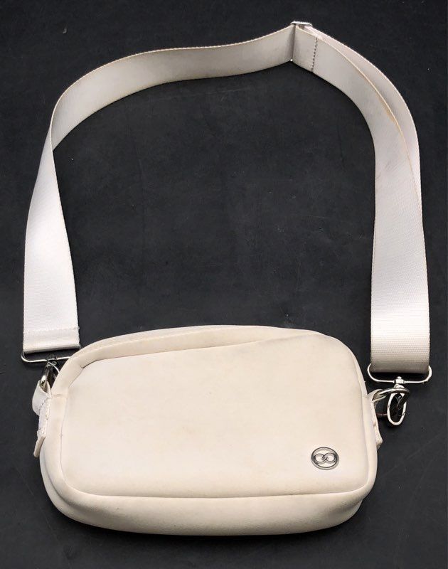 Lululemon White Neoprene Perforated Crossbody Belt Bag Small