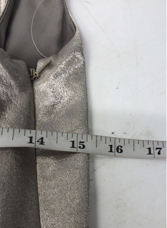 Anne Klein Women's Silver Metallic Cowl Draped Ruffle Sheath Dress NWT Sz 6
