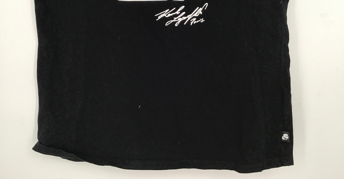 Karl Lagerfeld Women&#39;s Black Short Sleeve Crew Neck T-Shirt - Size Small