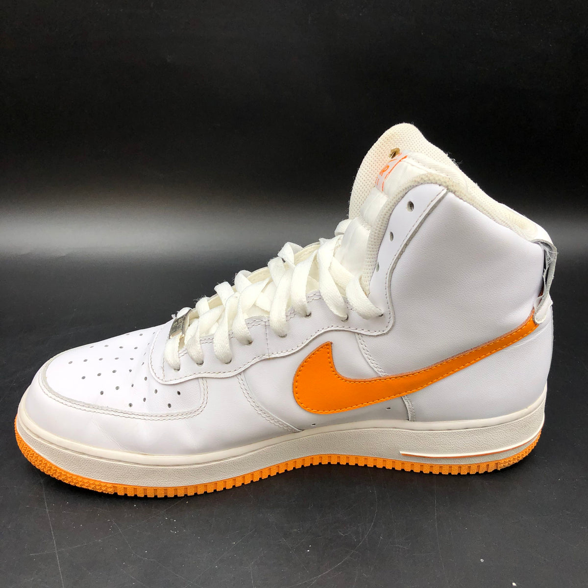 Nike Air Force 1 High White Vivid Orange Sneakers Men's Size 10.5 COA