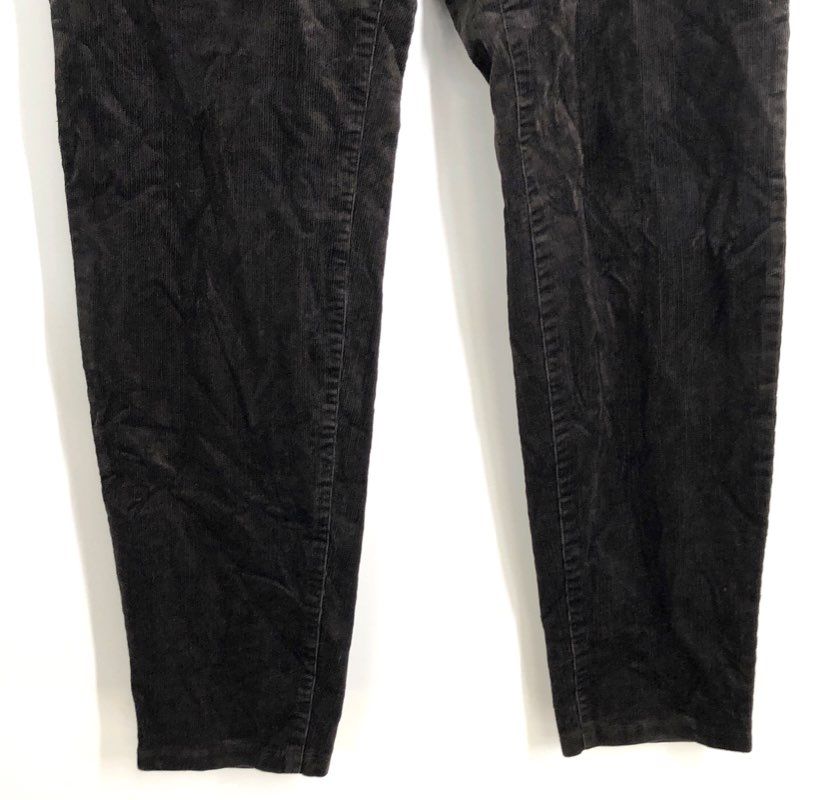 Eileen Fisher Women's Charcoal Gray Fine Wale Corduroy Pull On Pants Sz L