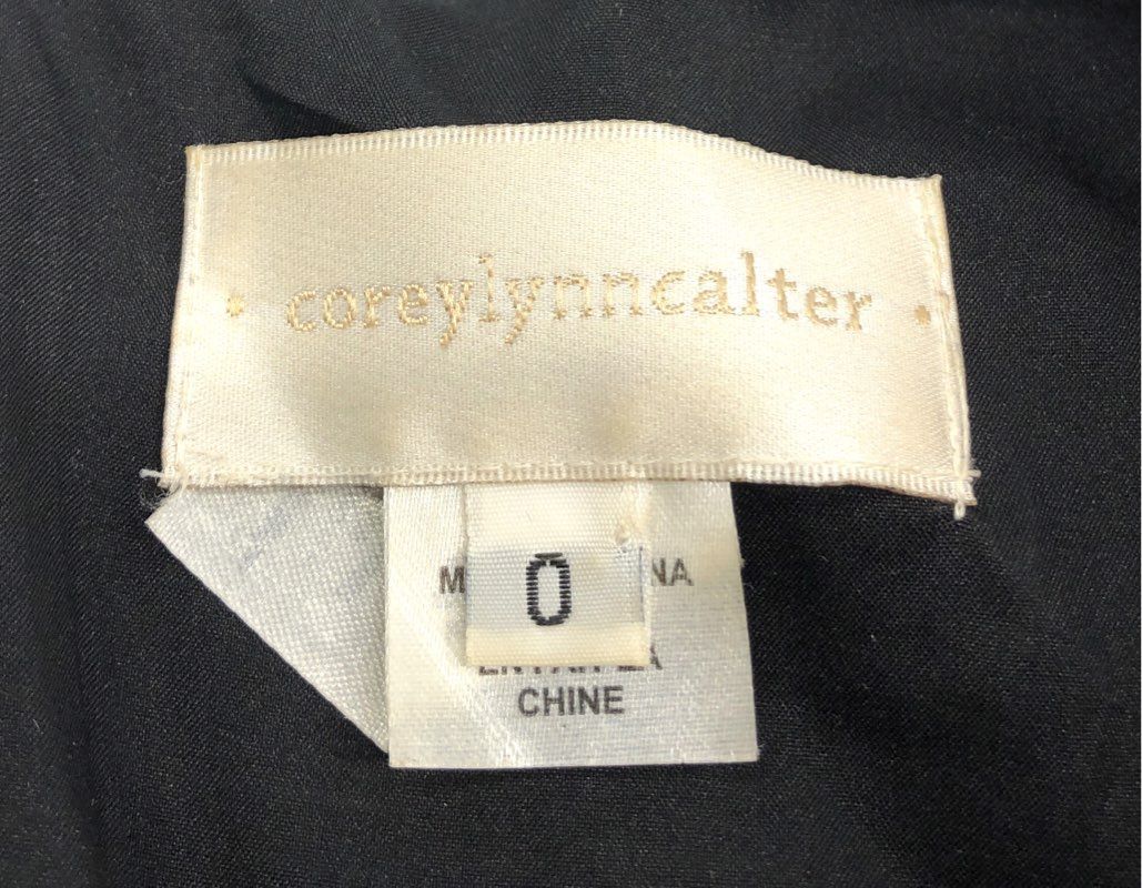 Corey Lynn Calter Women's Black White Graphic Grid Handkerchief Hem Dress Sz 0