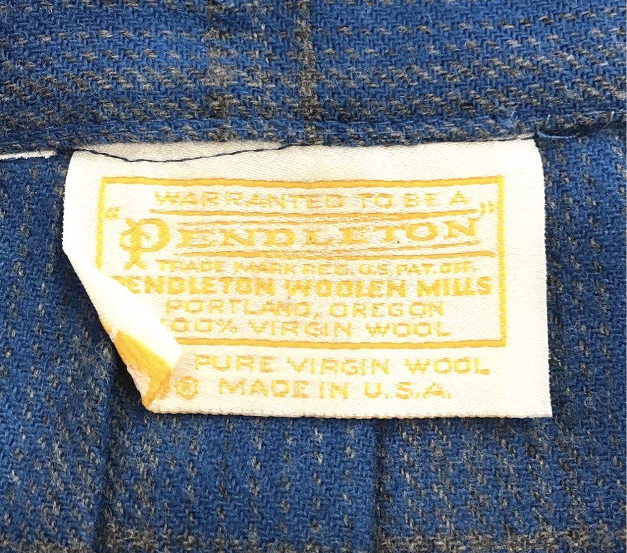 Vintage Pendleton Women's Blue Plaid Wool Pleated Skirt