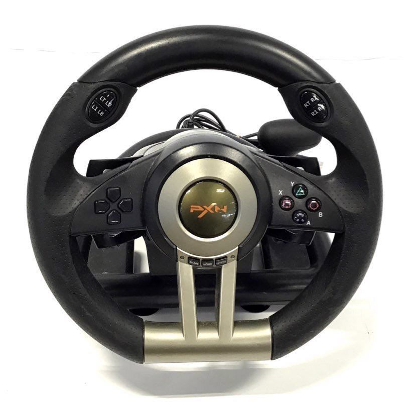 PXN Black Racing Steering Wheel Controller With Pedals