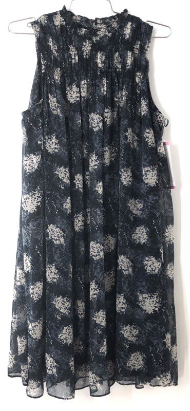 NWT Joie Women's Baltic Print Sleeveless Mock Neck Smocked Dress Sz S