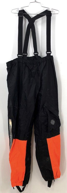 Harley-Davidson Men's Black Orange Cotton One-Piece Overalls - Size 3XL