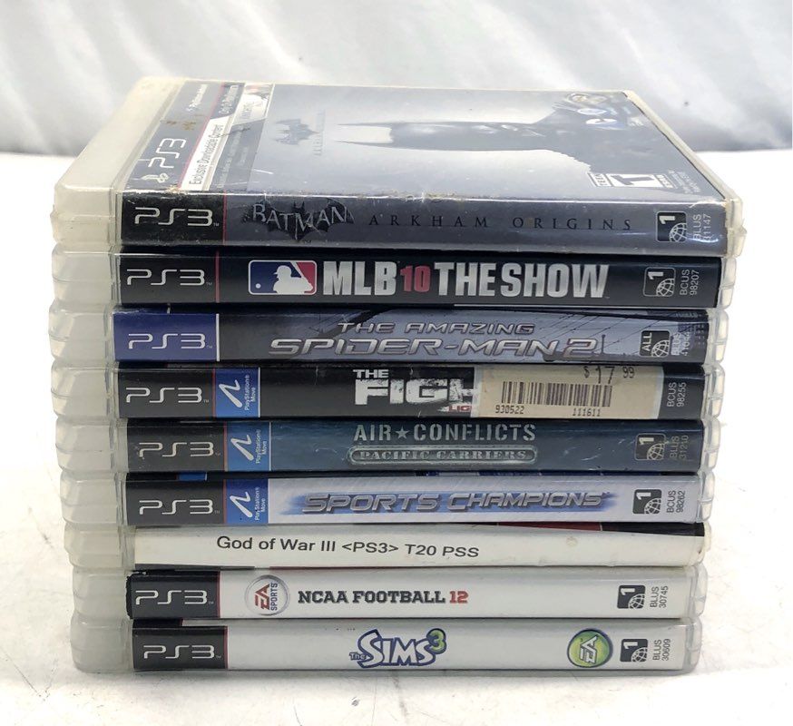 Batman Spider-Man God of War 9 PS3 Game Lot PlayStation 3 MLB Sims
