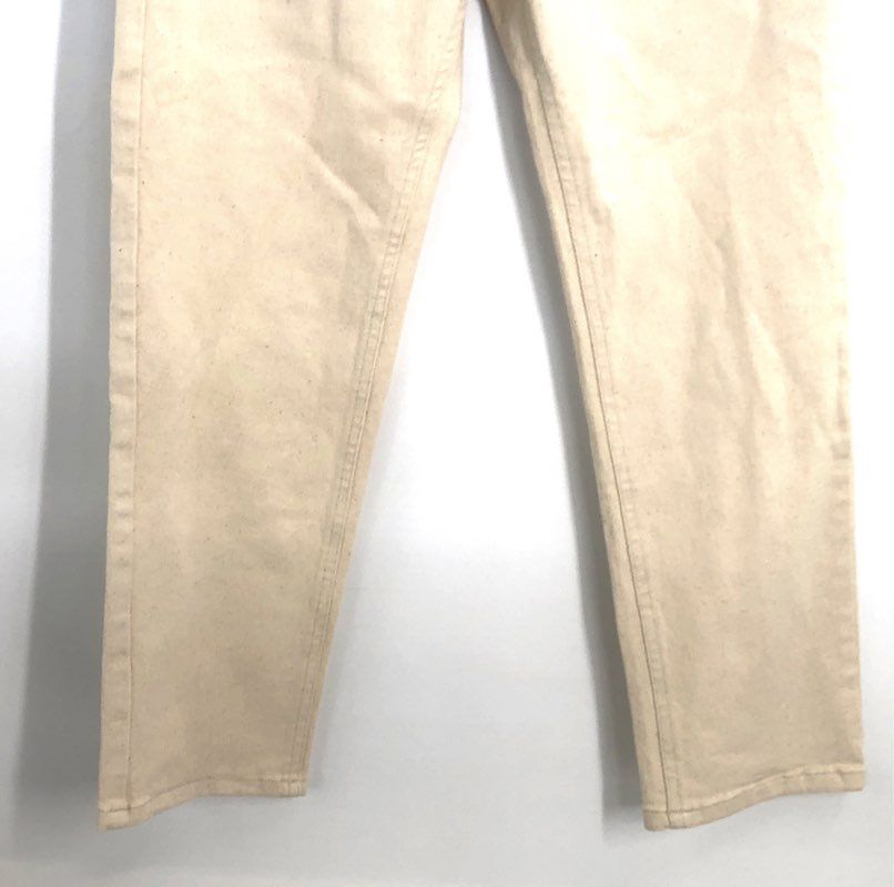Mali Studios Women's Cream Ecru High Rise Straight Leg Denim Jeans Sz 27