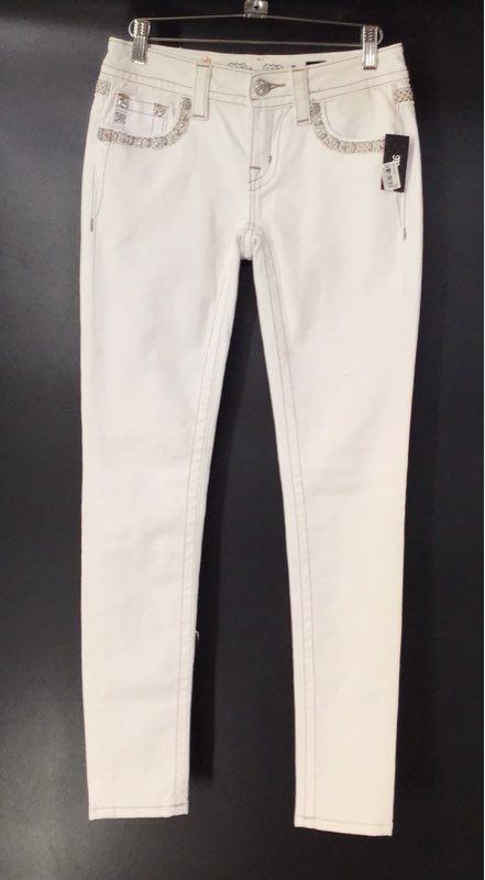 NWT Miss Me Women's White Denim Signature Skinny Jeans - Size 25