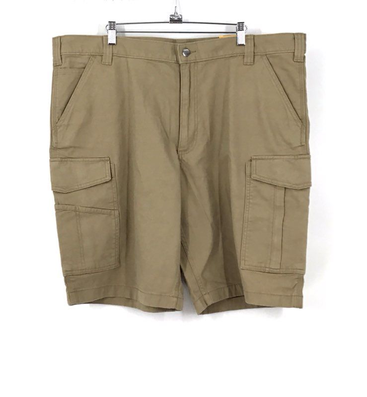 NWT Carhartt Men&#39;s Beige BS3542-M Relaxed Fit Canvas Cargo Work Shorts - Sz 42