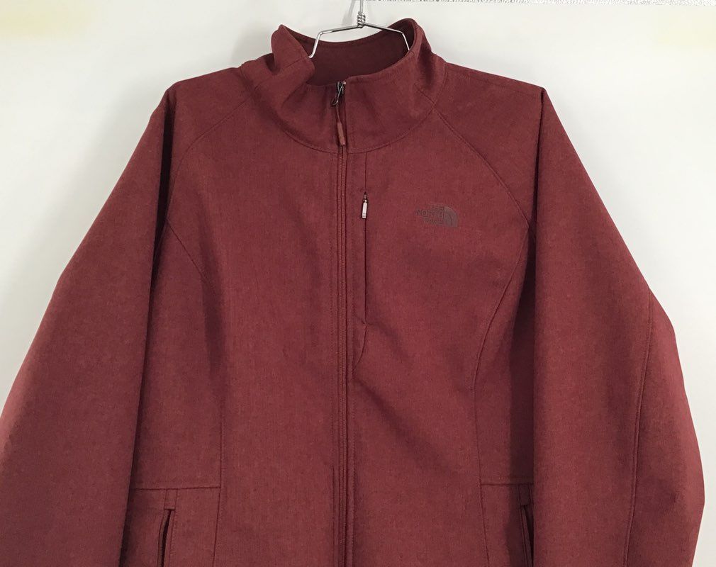 The North Face Women&#39;s Burgundy Fleece Lined Collared Full Zip Jacket - Size 2XL