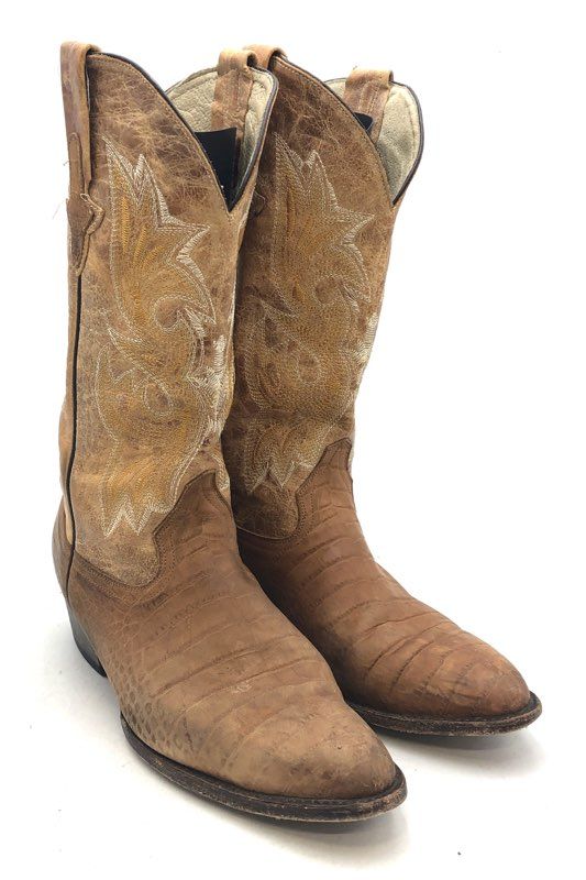 Ferrini Men's Tan Textured Leather Western Cowboy Boots Size 11 D