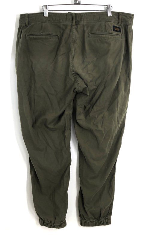 REI Co-op Men's Olive Green Canvas Jogger Utility Pants Drawstring Sz 38x32