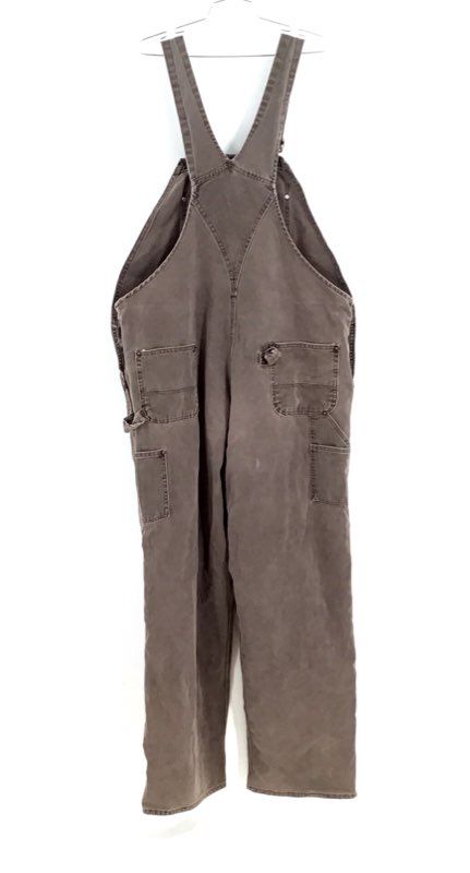 Carhartt Men&#39;s Brown Straight Leg Double Knee Bib Overalls - Size Measured