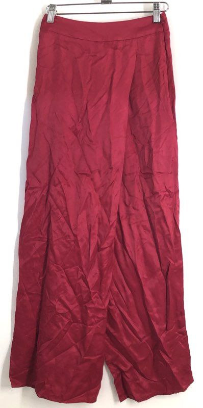 Armani Exchange Women's Red Satin Wide Leg Trousers Pants Size 0