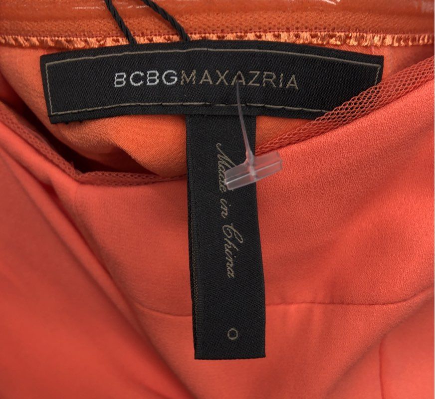 BCBGMAXAZRIA Women's Kail Gown Ambrosia Orange One Shoulder Ruffle Sz 0 NWT