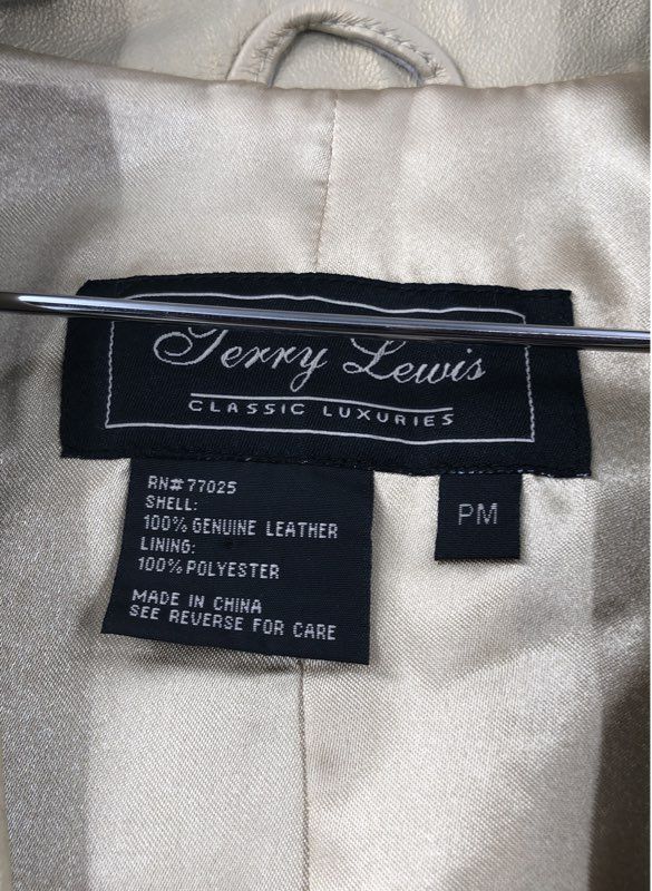 NWT Terry Lewis Women's Gold Leather Blazer - Size PM