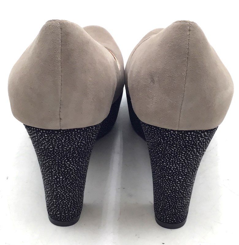Sacha London Ebony Fango Suede Caviar Platform Pumps Heels Women's Size 8.5