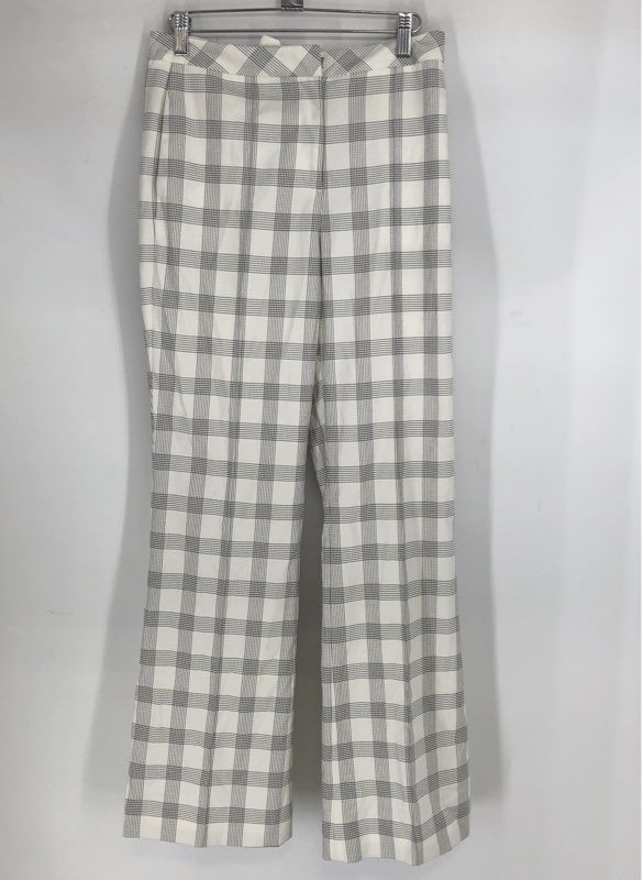 NWT Elie Tahari Women's Sky White Plaid Trouser Pants - Size 4
