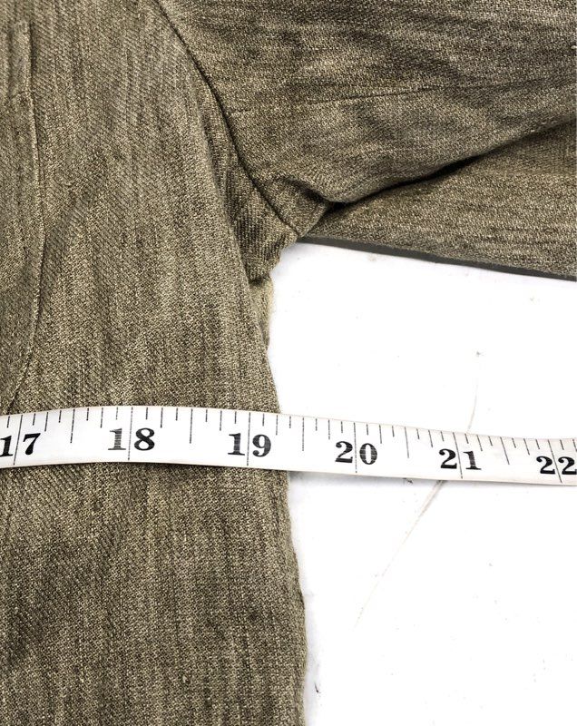 Vince Men's Tan Melange Italian Linen Cotton Blend Two Button Blazer Sz S