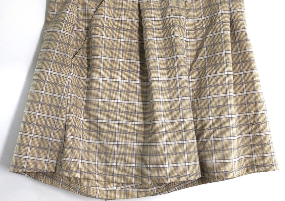 The Fifth Label Women's Yellow Plaid A-Line Mini Skirt with Pockets Sz 8