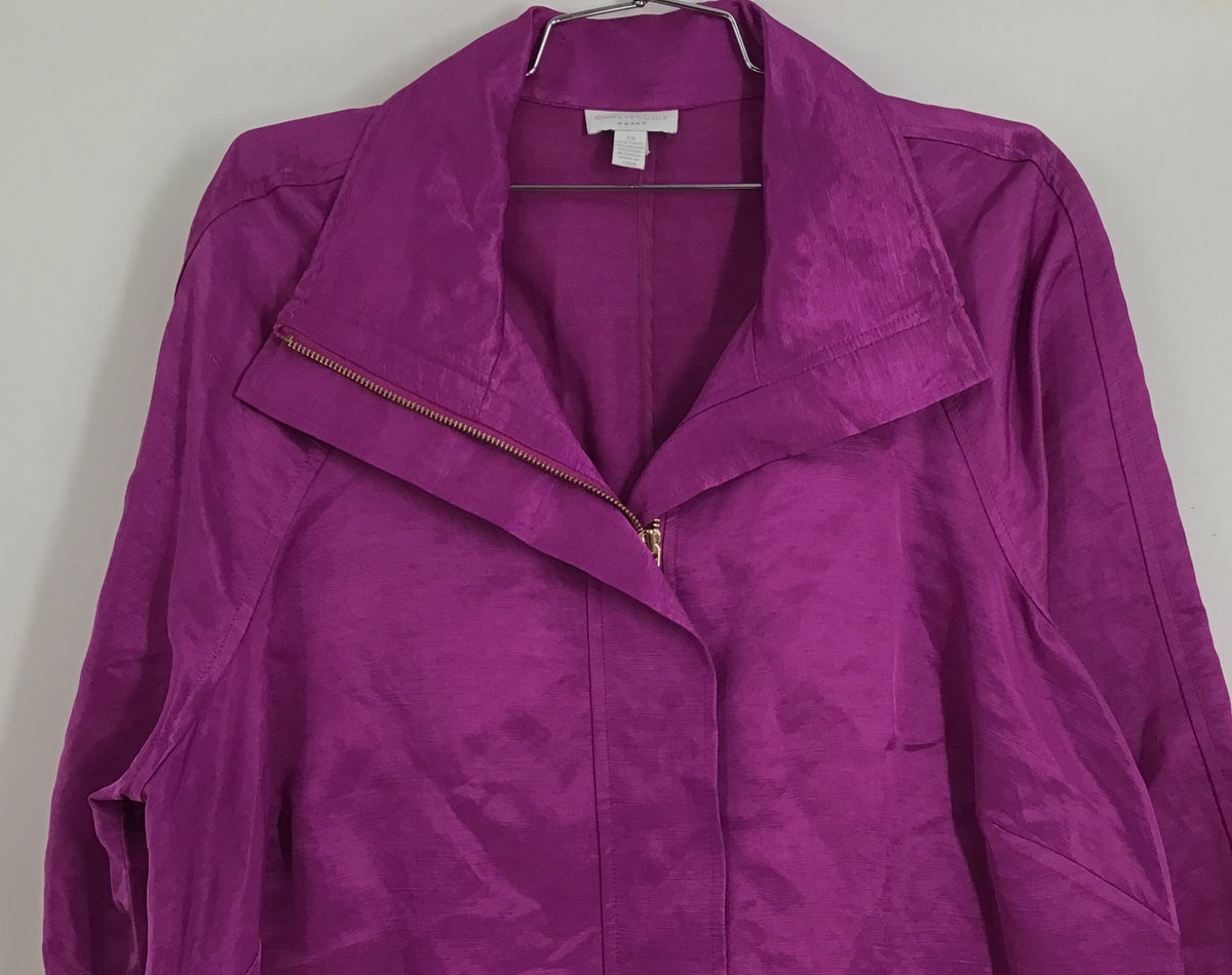 Charter Club Women&#39;s Purple Full-Zip Jacket - Size 2X