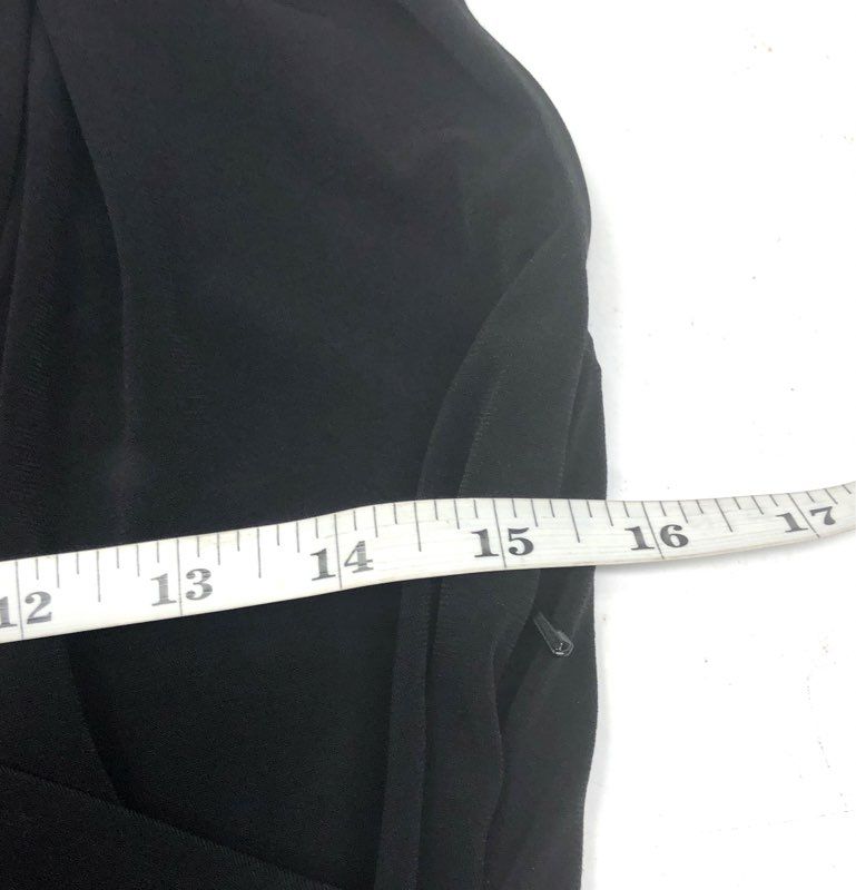 Laundry by Design Women's Black V-Neck Cap Sleeve Ruched Wrap Front Dress 4 NWT