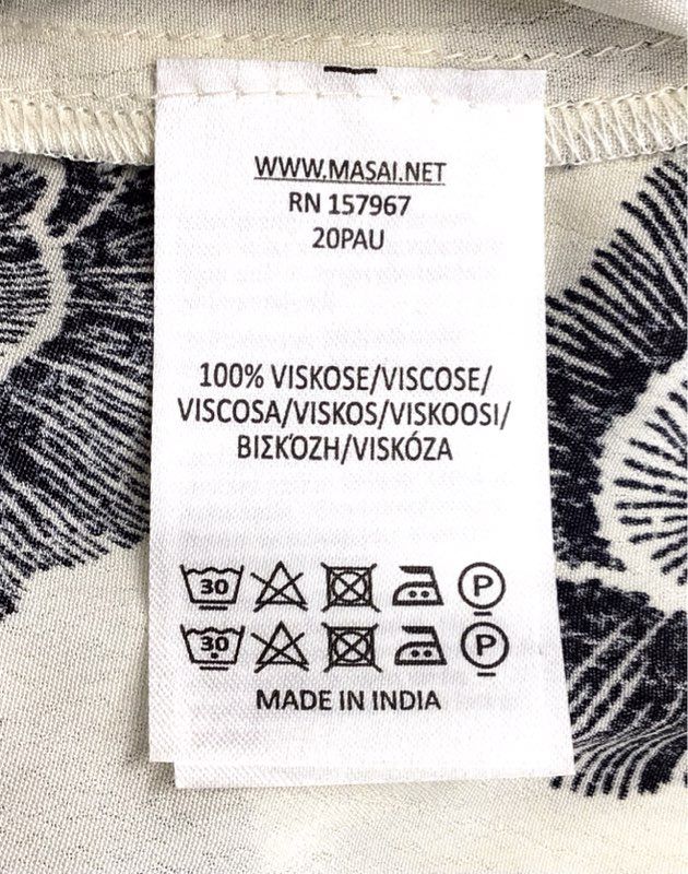 NWT Masai Women's White Black Floral Shift Dress - Size L