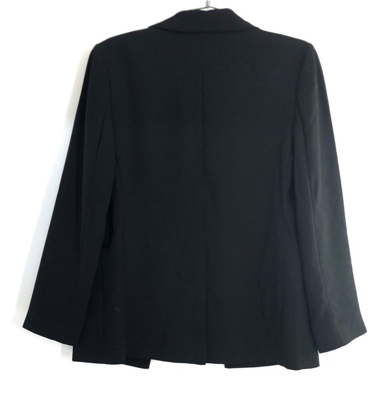 Express Women's Black Open Front Blazer Notched Lapel Polyester Jacket Sz XS