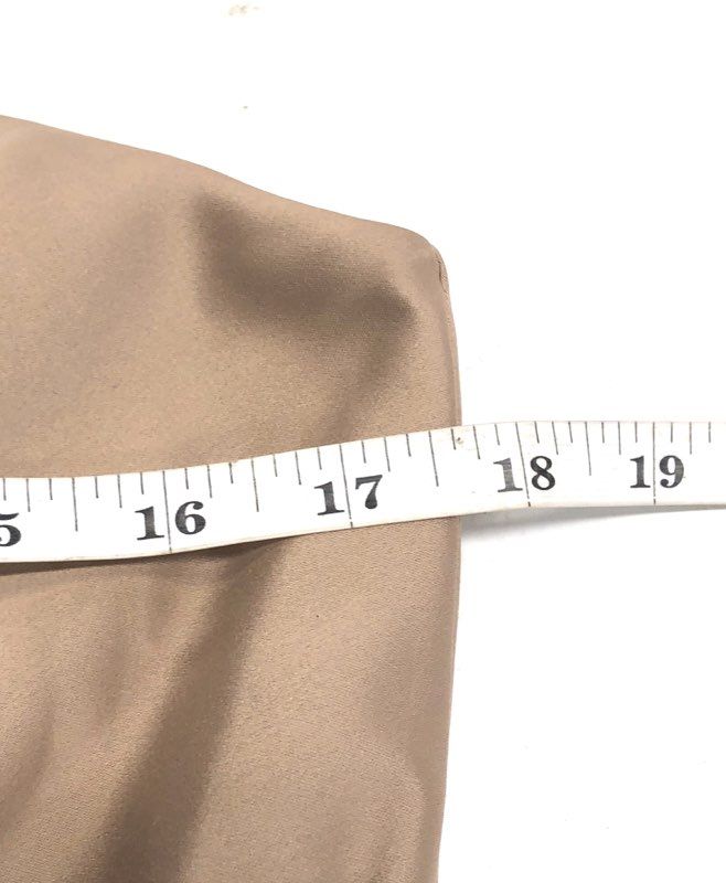 Siri Women's Yolanda 2 Dress Cafe Brown Halter Neck Satin Sash Midi Sz M