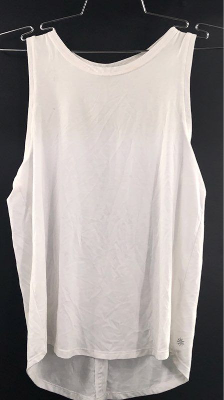 Athleta Women's White Tank Top Keyhole Back High-Low Hem Sleeveless Sz XS