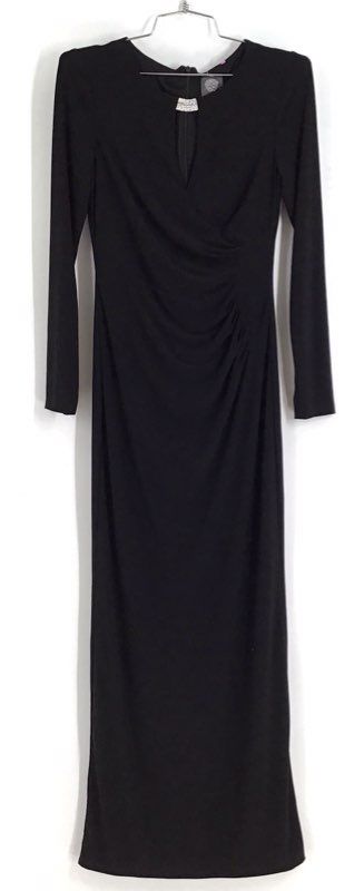 Vince Camuto Women&#39;s Black Long Sleeve Ruched Maxi Dress - Size 2