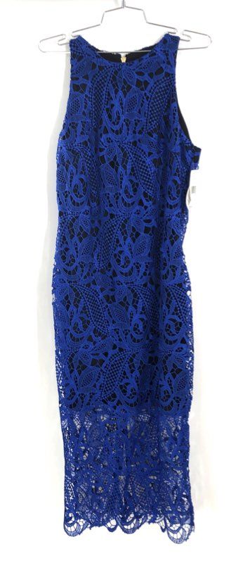 Alexia Admor Women's Blue Guipure Lace Sheath Dress Sleeveless NWT Sz L