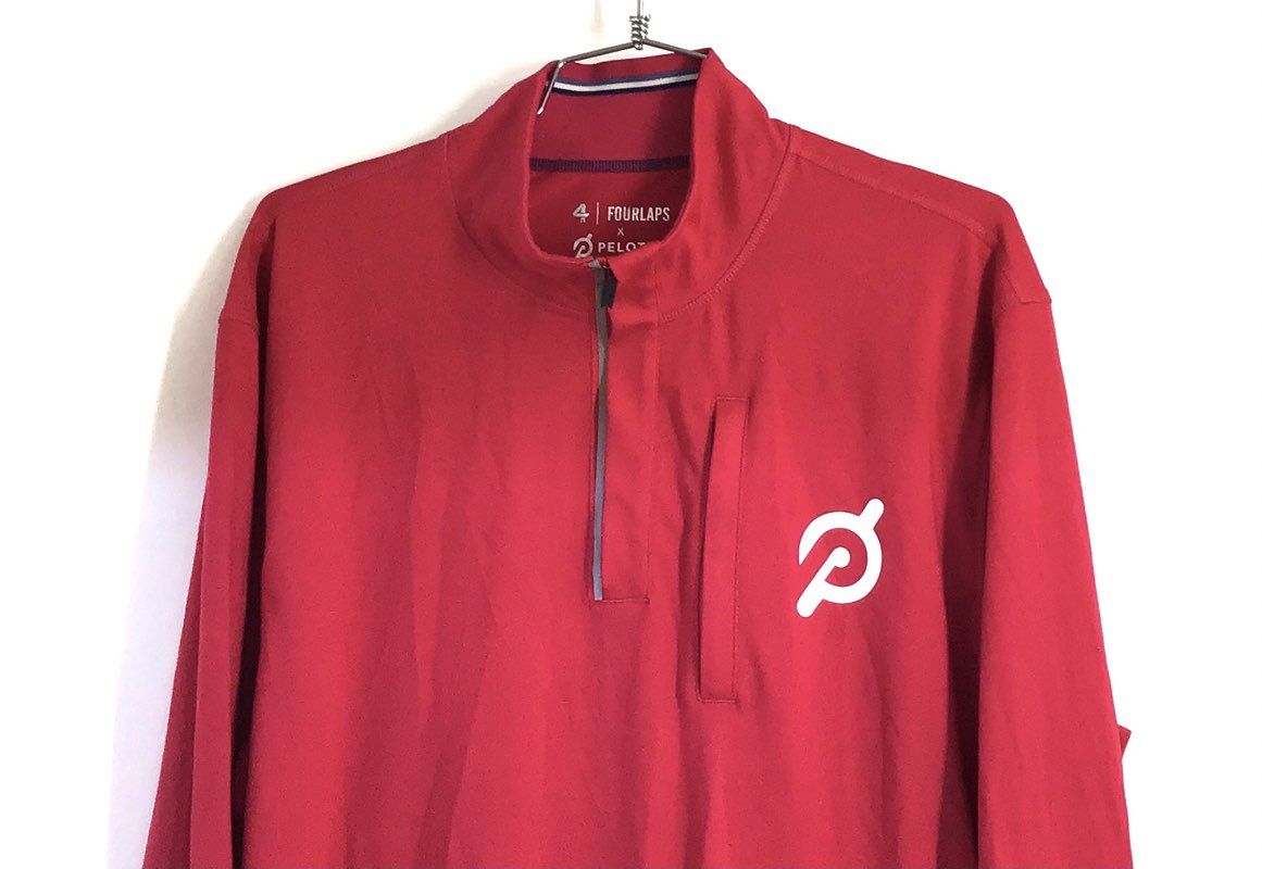 Fourlaps x Peloton Men's Red Quarter Zip Pullover Activewear Performance Sz L